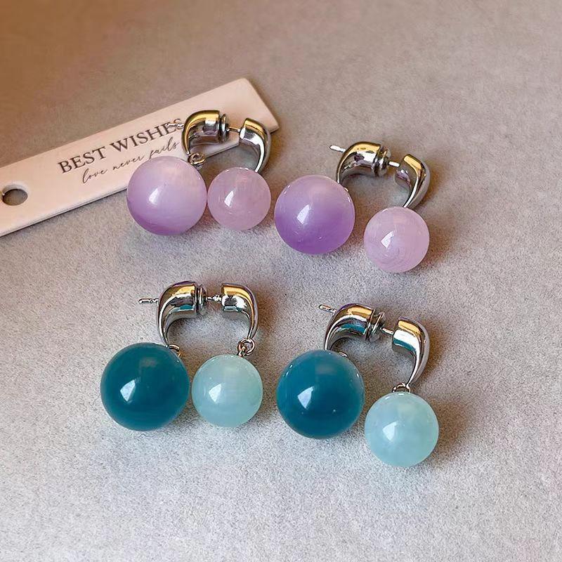 Unique Korean Ball Dangle Drop Earrings Elegant Charm Earrings Ear Buckle Fashion Jewelry For Women Girls Gifts