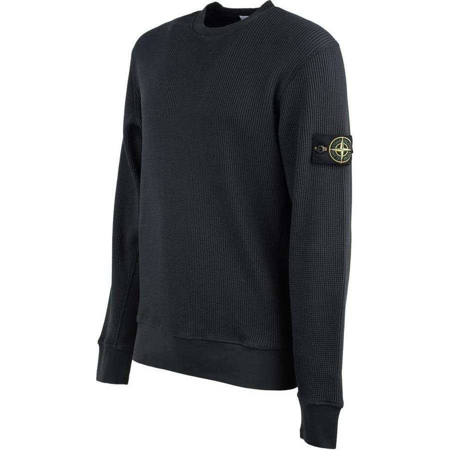 STONE ISLAND Crew Neck Pullover Long Sleeve Solid Color Sweatshirt Men Sweatshirt Blue K1S1561000-08S0044-V0020