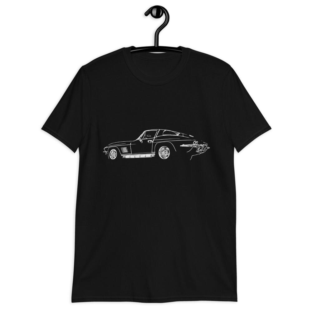 C2 vette Owner Gift Collector Car Outline Art Short-Sleeve Unisex T-Shirt S