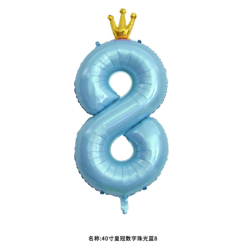 42-Inch Large Pink Crown Aluminum Film Digital Balloon Children'S 1St Birthday Party Decoration Photo Props