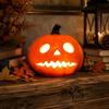 PVC Pumpkin Lantern with Batteries Illuminated Halloween Table Ornament Spooky