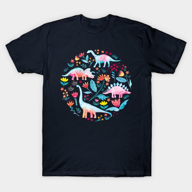 Men Black Print T-shirt Dinosaur Delight No-Cut Transfer Paper Print Cotton Tshirt XL