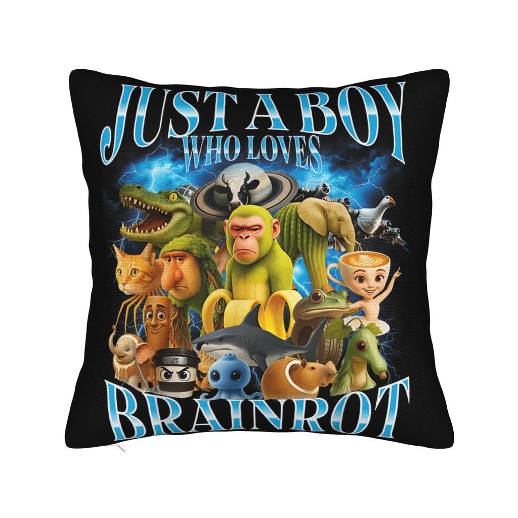 Italian Brainrot Characters Funny Meme Popular Pillowcase Printed Cushion Cover Decorations  Pillow Case Cover Sofa