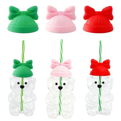 Bear Straw Cup Cute Bear Glass Cup Household Juice & Beverage Cup