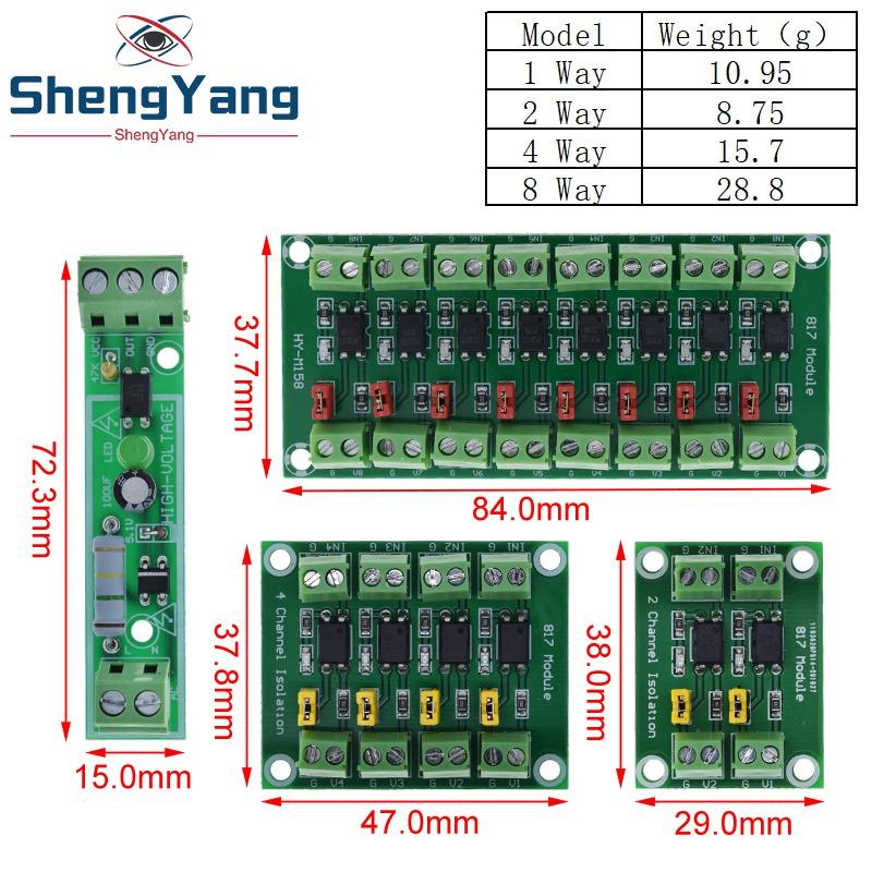 PC817 1 2 4 8 Channel Optocoupler Isolation Board Voltage Converter Adapter Module 3.6-30V Driver Photoelectric Isolated Module