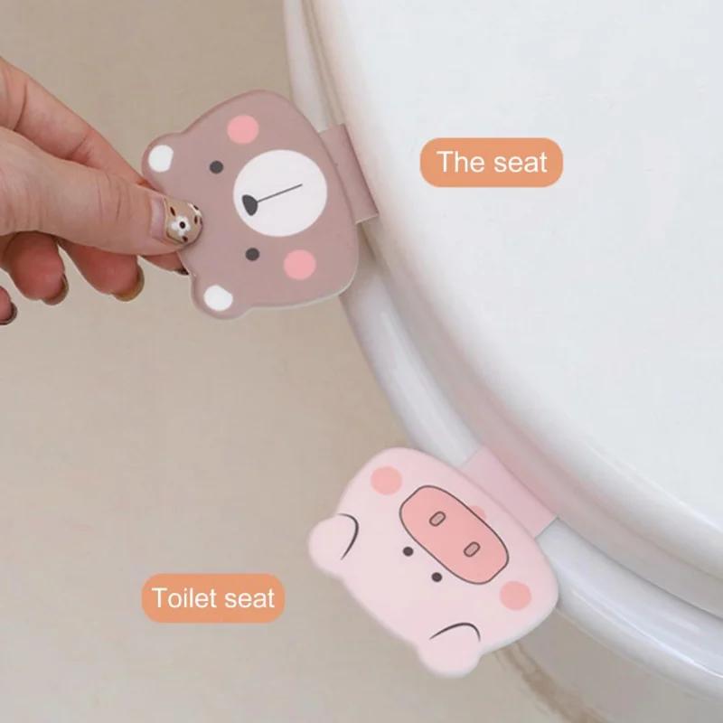 Strong Construction Toilet Lid Handle Easy To Install PP One Hand Operation Cartoon Seat Cover Lifter Household Supplies