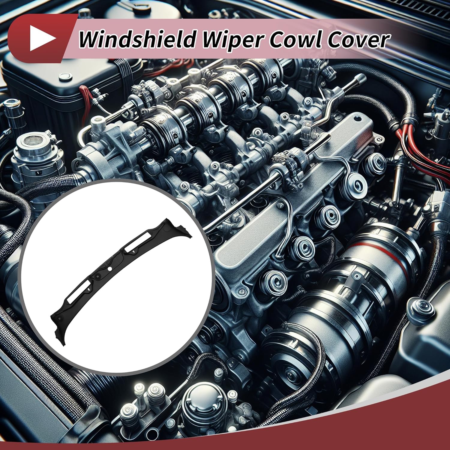 1 Pcs Windshield Wiper Cowl Cover for BMW 335i 2007-2013 Windshield Cowl Replacement No.51717161033 Black Plastic