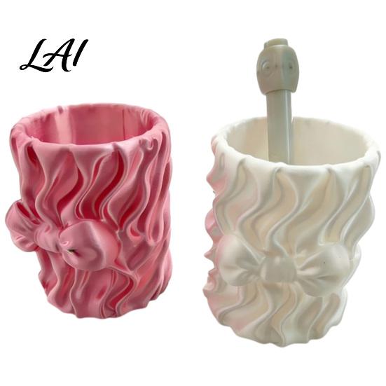 Multifunctional Storage Bag Silk Texture Pen Holder 3D Printed Desk Organizer for Brushes Stationery And Desktop Pens Makeup Brushes Ribbon
