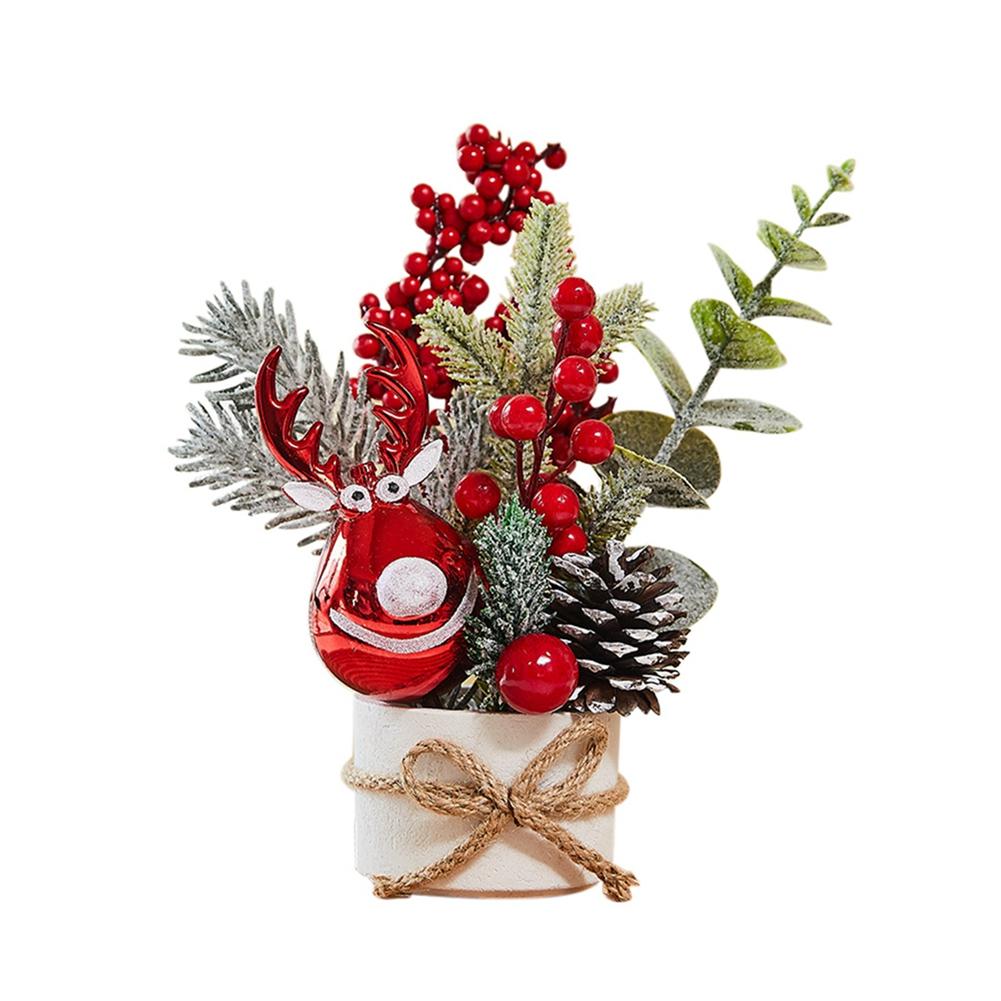 Christmas Mini Potted Artificial Small Christmas Tree Ornaments Potted Plants