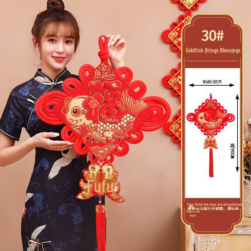 

Роскошная подвеска в виде китайской рыбки с узлом для новогодних благословений и украшения новоселья