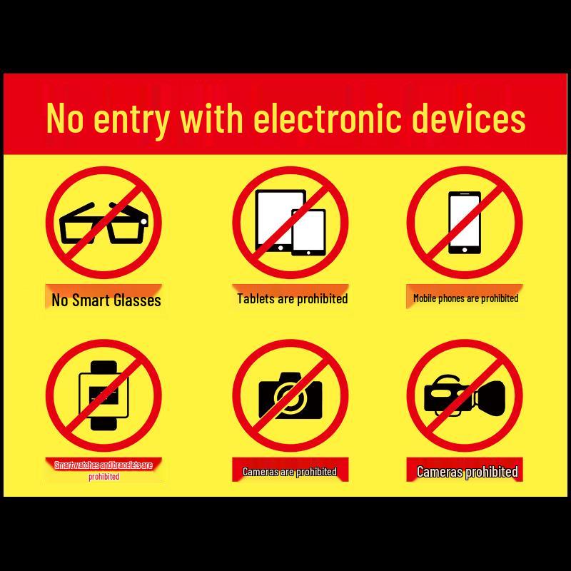 Aluminum No Electronic Devices Allowed Warning Sign