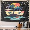 Tropical Sunset Island Scene Pattern Wall Hanging Tapestry Decorative Tapestry Home Decor for Bedroom and Living Room