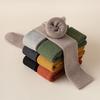 Female Autumn and Winter Thickened Plush Ring Warm Pure Color All Match Show Thin Leg Socks