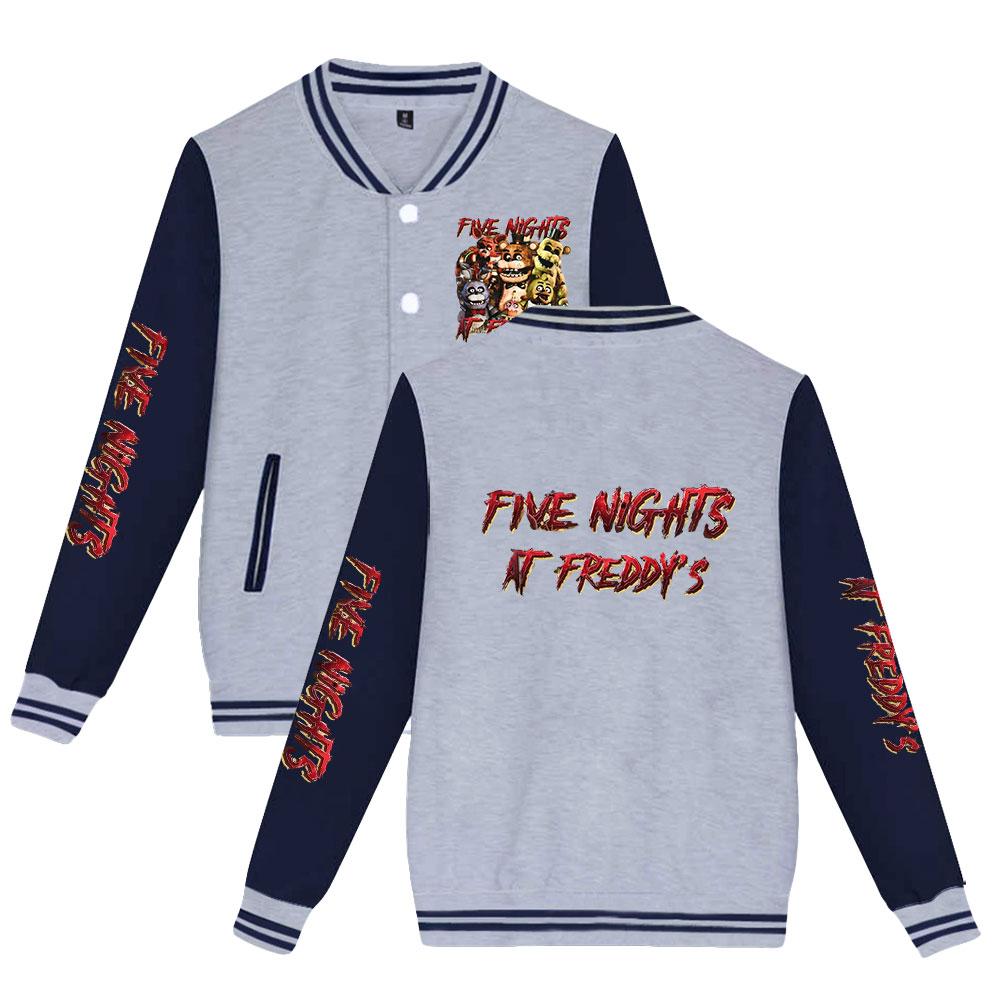 Moda unisex pentru fanii Five Nights At Freddy's Hanorac de baseball imprimat Femei Bărbați Jachete sport în aer liber