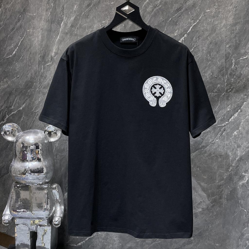 GZ-8926 CHROME HEARTS 2025 Summer New High Quality Cotton Round Neck Loose Large Size Men's and Women's T-shirt Couple T-shirt