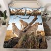 Leopard Sheet Set Cheetah Fitted Sheet African Savannah Animal Bedding Set Wildlife Leopard Print Bed Sheets for Boys Girl Youth