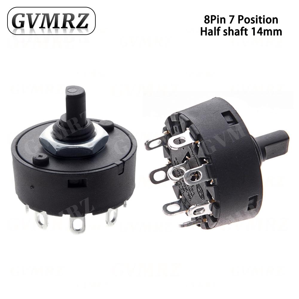 Knob Switch 6A 2/3/5/6/7/8 Position Rotary Switch 3/4/6/7/8/9Pin Electric Oven Power Switch Heater Temperature Control Switch