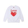 MLB Heart Love Print Loose Sports Casual Crew Neck Regular Letter College Sweatshirt Unisex Sweatshirt White 31MTL2111-50W