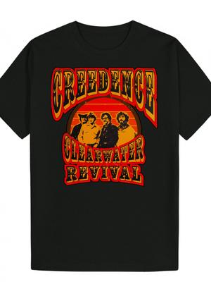 Summer Casual Crew Neck T-shirt - "Creedence Clearwater Revival" Graphic Print
