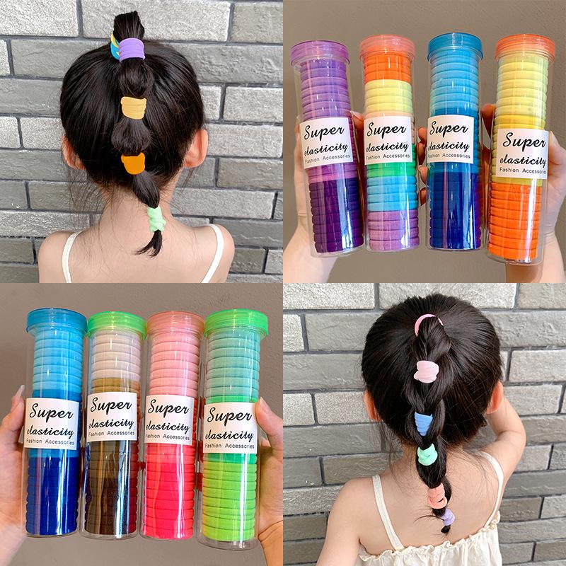 2023 Girls' Black High Ponytail Hair Tie - Rubber Band Headdress Accessory