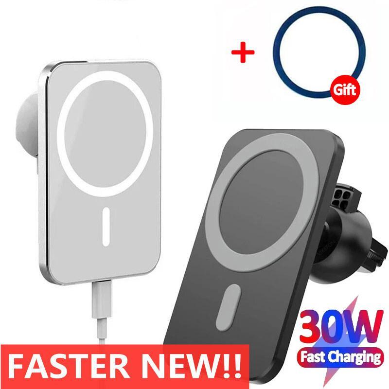 Magnetic Wireless Charger Car Air Vent Stand Phone Holder 30W Car Fast Charging Station For IOS 12 13 14 Pro MAX Mini Macsafe