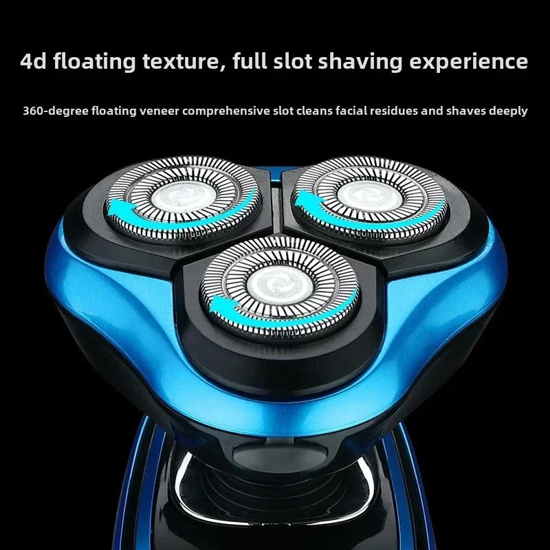 3-in-1 Elektrorasierer Rotationsrasierer Nasenhaartrimmer und Koteletten trimmer Wiederaufladbarer Haarschneider für Männer Haushaltsgeräte Neu