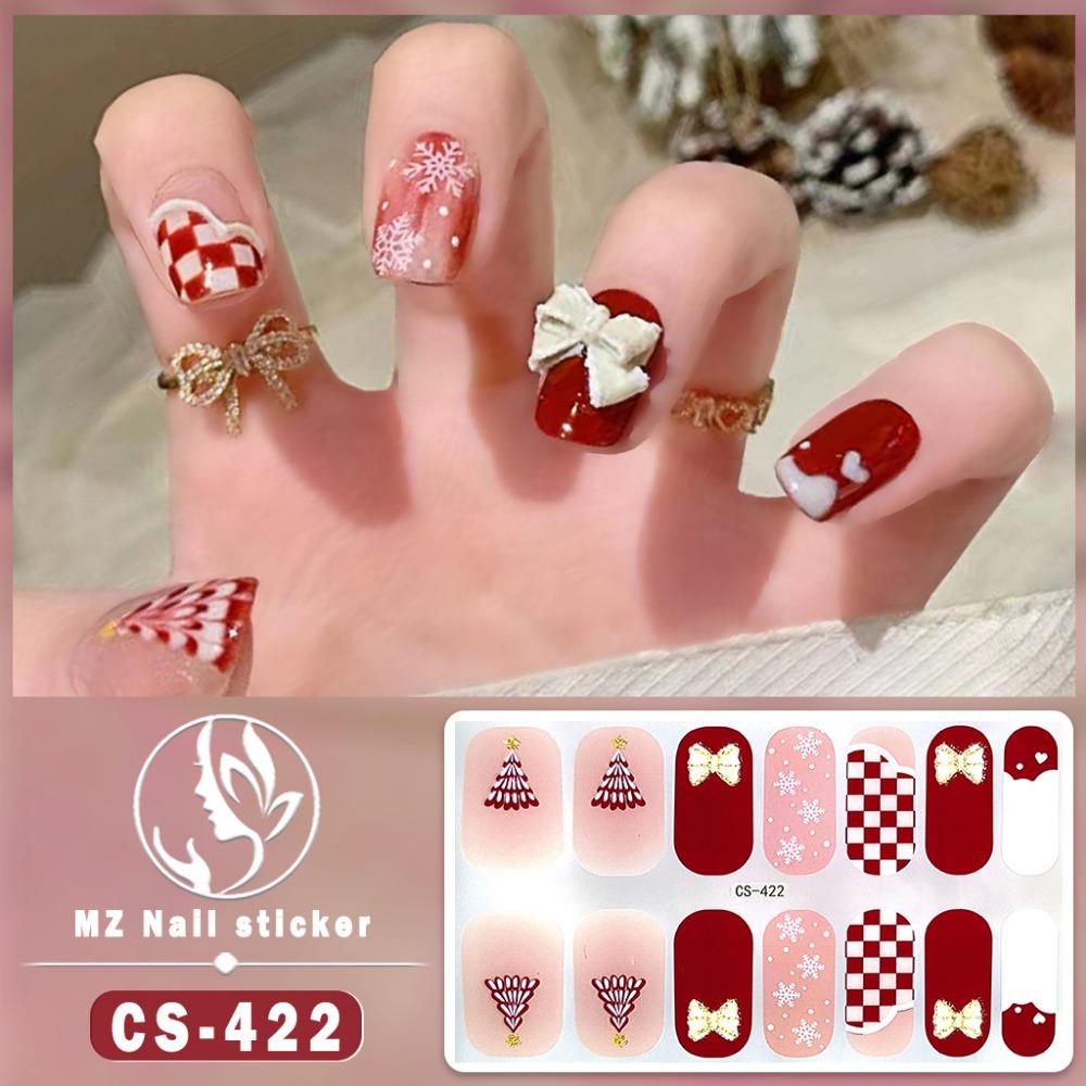 Christmas Waterproof No-bake Gel Nail Polish Film Full Sticker European and American Style Nail Film Sticker Nail Film Sticker