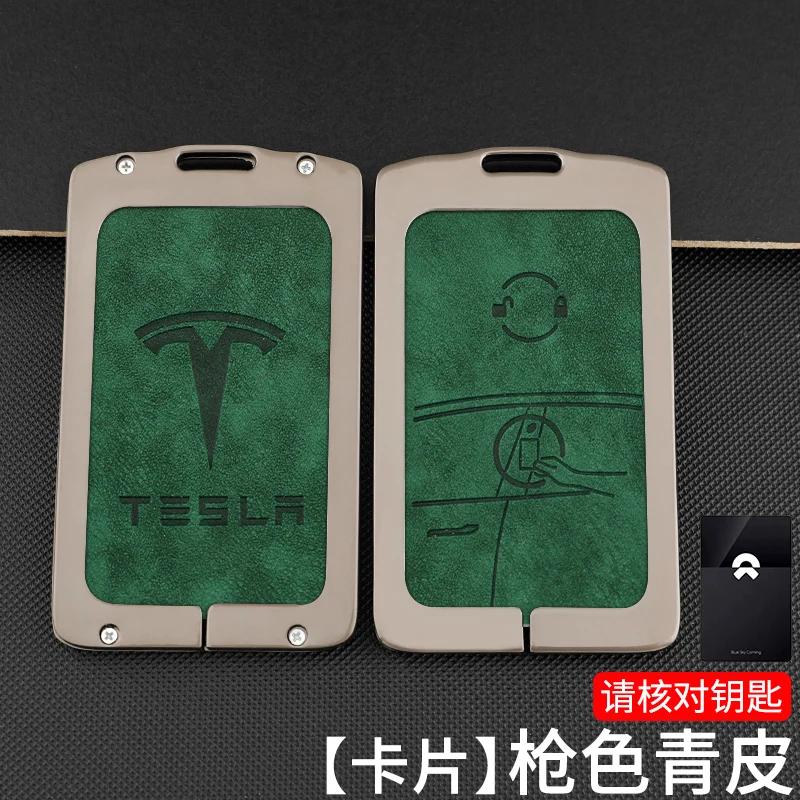 

Car Sticker 2025 New Tesla Metal Car NFC Card Key Case Cover Key Bag Shell Holder Protector For Tesla Model 3 Model Y 2020 Keych