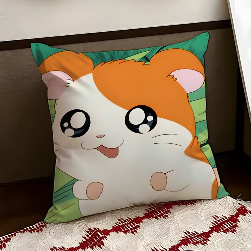 Cute HHamtaro Cushion Cover Reversible Soft Durable Pillow Cover Home  Car MultiScene Use for Daily Comfort