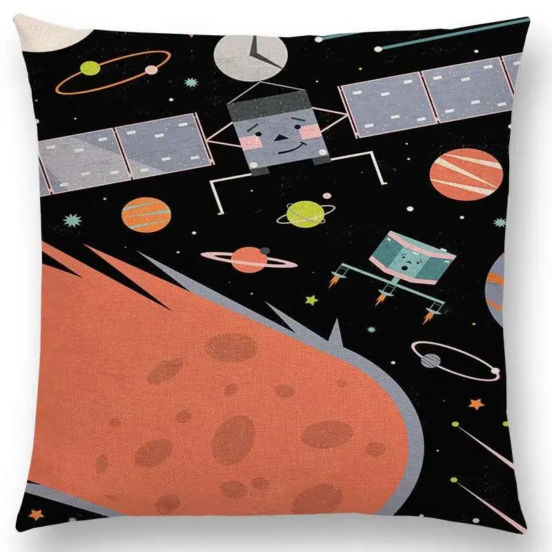 Neueste Schwarzer Hintergrund Mond Sterne Meteor Sternbild Galaxie Sofa Kissenbezug Katze Bär Hase Reh Vogel Kissenbezug