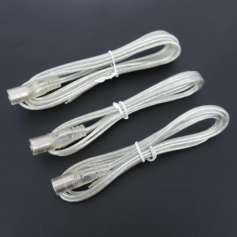 1M 20AWG 5A Transparent Male Female Jack DC Power Adapter Pigtail Cable 5.5x2.1mm Connector Extension Cord For LED Strip