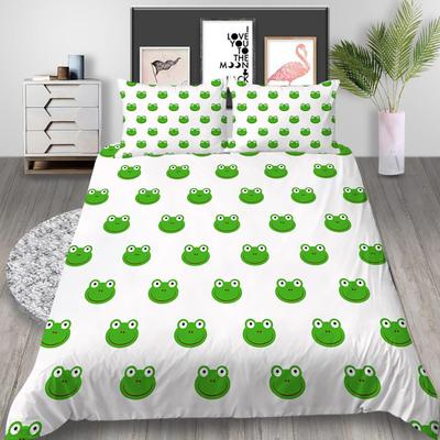 Quilt Cover Set with Pillowcase 3d Frog Printed King Queen Size Home Textiles Bedding Suit 2/3pcs Luxuny Bed Covers