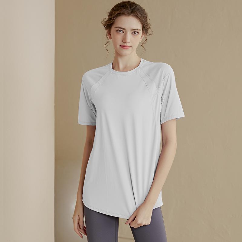 

Женский быстросохнущий дышащий топ для йоги - Утягивающий, свободного кроя, спортивная футболка с коротким рукавом для бега и тренировок S (Recommended for under 47.5 kg)