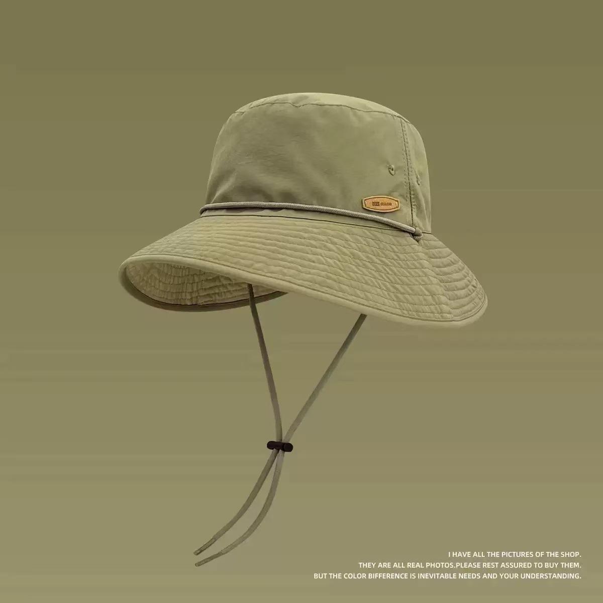 

1pc Summer Wide Large Brim Men Women Fisherman Hat Outdoor UV Protection Casual Sun Cap Hiking Fishing Beach Safari Panama Hats One Size армія зелений колір