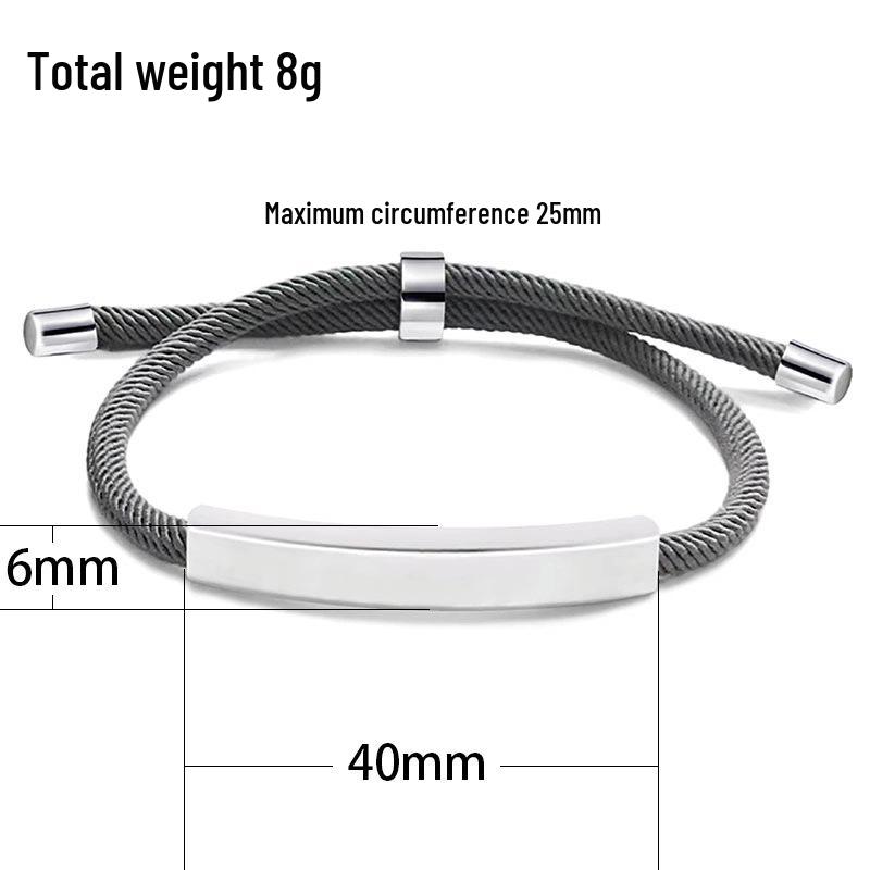 Multicolor Woven Rope Friendship Bracelet - Engraved Stainless Steel Christmas Gift