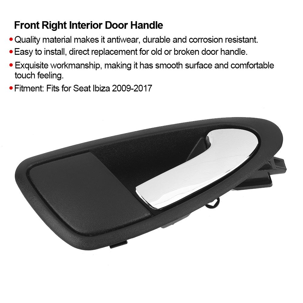 Front Right Interior Door Handle Fits for Seat Ibiza 2009-2017 6J1837114A Replacement Auto Accessories