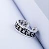 Adjustable Open Ring Men Women Engraved Om Mani Padme Hum Sanskrit Mantra Vintage Style Minimalist Finger