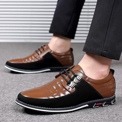 Jesienne buty biznesowe casual dla mężczyzn Trend Klasyczne skórzane buty Outdoor Męskie sneakersy Szyte Oddychające Męskie buty wizytowe