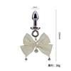 Sexy Aurora Bowknot BDSM Set Non-Piercing Nipple Clamps with Butt Plug Long Chain Dangle Bell Heart Adult Roleplay Lingerie Jewe