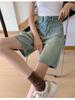 Pantaloncini di Jeans da Donna Retrò Taglia Grande Stile Americano Gamba Larga Capri Vintage Street Estate Femminile Vita Alta Larghi Corti Jeans