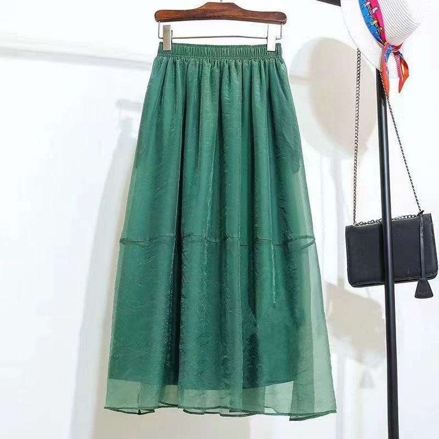New Fairy Half-Skirt Summer High Waist Misty Cloud Chiffon Patchwork Cute Age-Reducing Half-Skirt