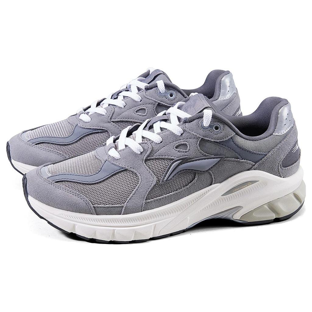 New LiNing Furious Rider Runner Wear Resistant Slip Resistant Cushioning Low Top Casual Shoes Women's Gray AZGT012-1
