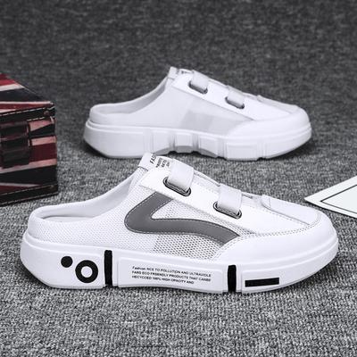 Canvas Herrenschuhe 2025 Sommer neu atmungsaktives Mesh lässig vielseitig leicht weiche Sohle hohl Herren Taschenkopf Hausschuhe