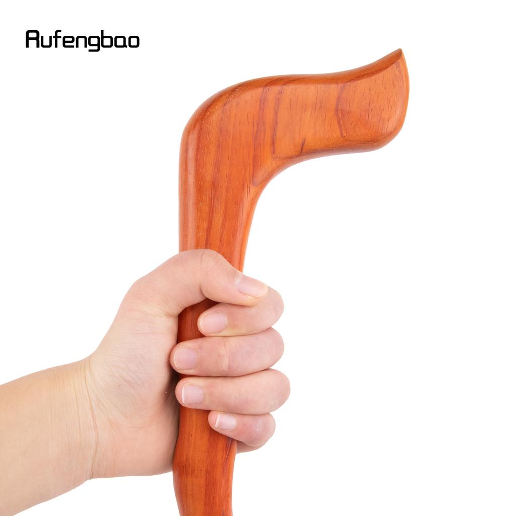 Orange Wave Wooden Single Joint Fashion Walking Stick Decorative Cospaly Cane Halloween Mace Crutch  Wand Crosier 92cm