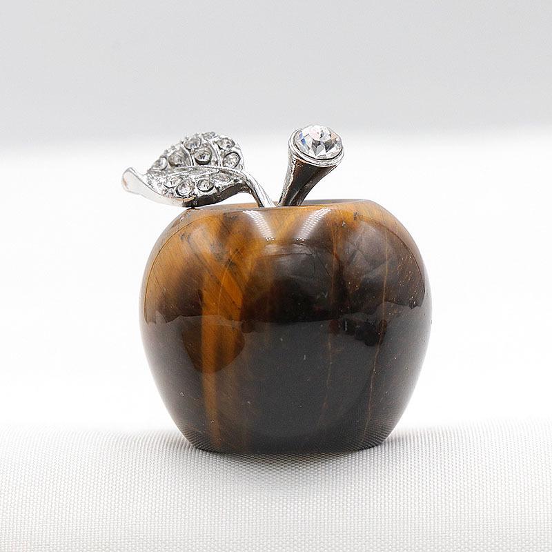 30mm Natural Rose Quartz Crystal Agate Apple Decoration Ornament