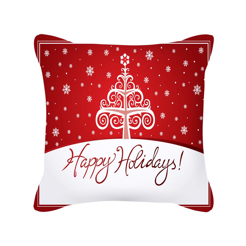 Christmas New Peach Skin Pillow Case Pillow Sofa Pillow Case Red Series Pillow