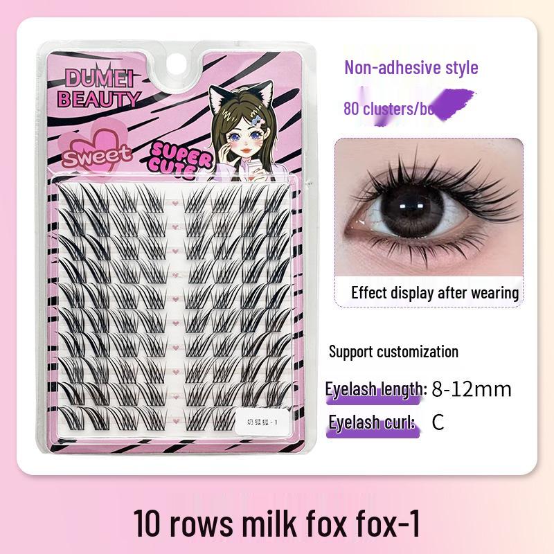 10-Row Autumn Leaf & Sunflower Faux Eyelashes - Flat, Glue-Free