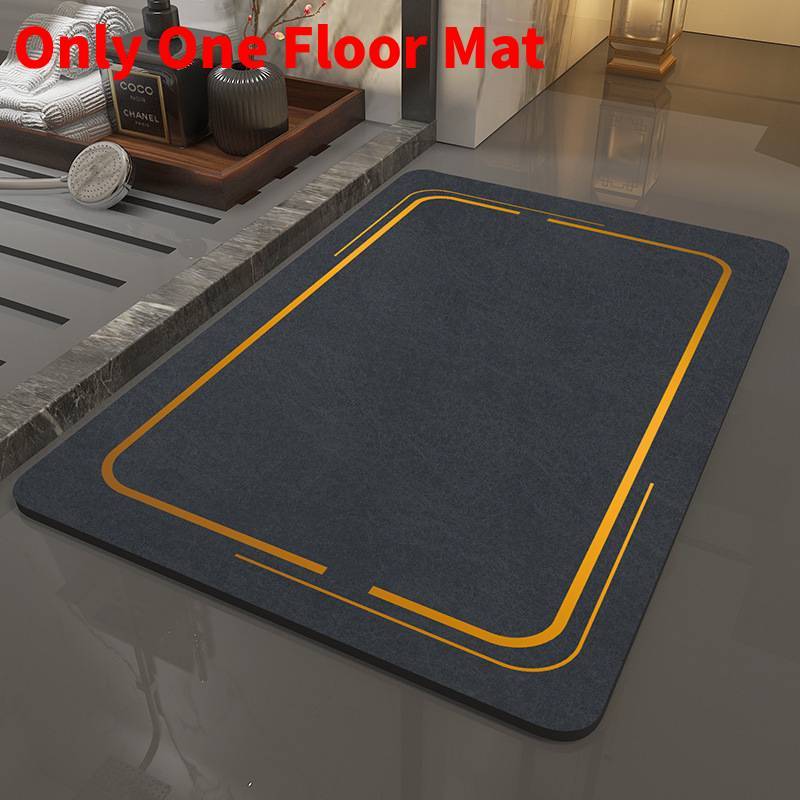 Modern Minimalist Silicone Diatom Mud Bathroom Door Mat With Water Absorption For Bathroom Comfort