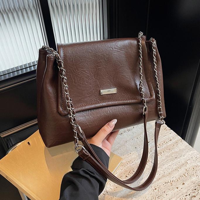 Women Bag Handbag Women's New Retro Chain Shoulder Messenger Bag Textured Commuter Tote Bag