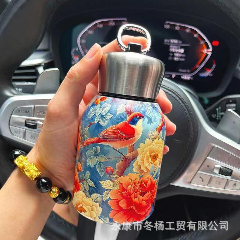 Guochao Mini Xiaopangding Thermos Cup with Pull Ring Convenient Pocket Cup Simple Fashion Cup Company Gifts